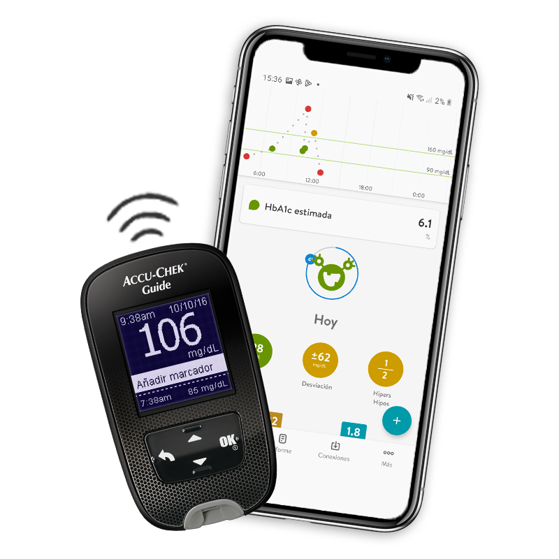 Imagen Accu-Check Guide y Celular